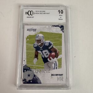 2010 Score Dez Bryant BCCG 10 Rookie #334 Dallas Cowboys Graded Football Card